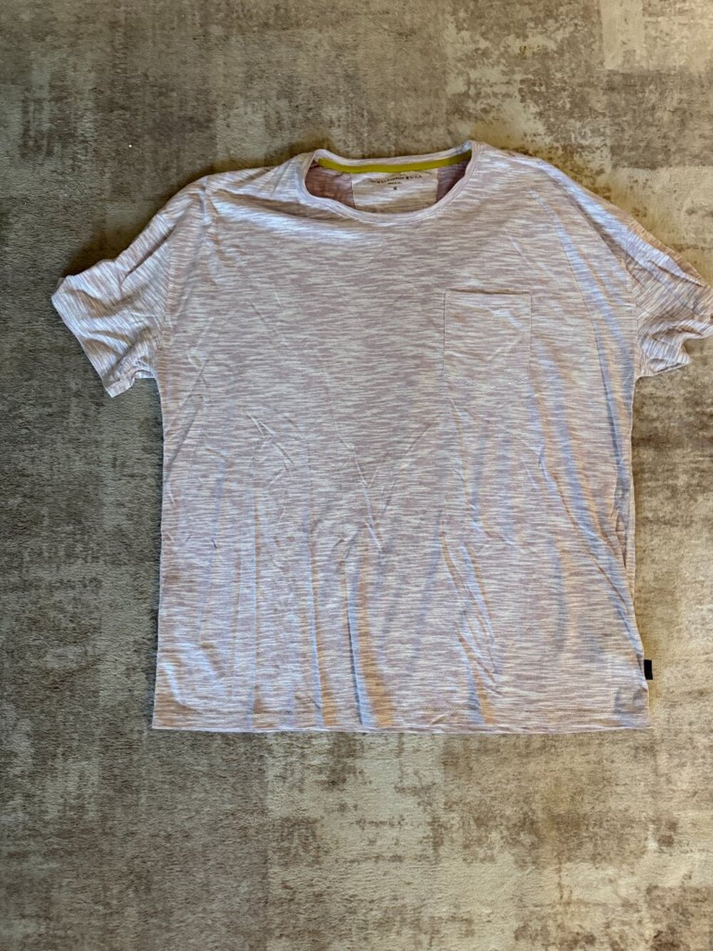 John Varvatos U.S.A. Slub Pocket T-Shirt Pink XL Crew Neck